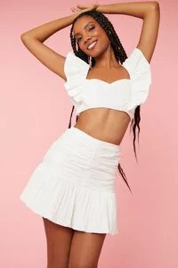 Butterfly-Sleeve Crop Top & Skirt Set | Forever 21 (US)