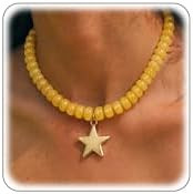 Colorful Chunky Beaded Necklace for Women,Boho Resin Beaded Choker Necklace Star Pendant Necklace... | Amazon (US)