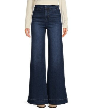 A Loves A Vintage Tint Stretch Denim High Rise Wide Leg Greaser Jean | Dillard's | Dillard's