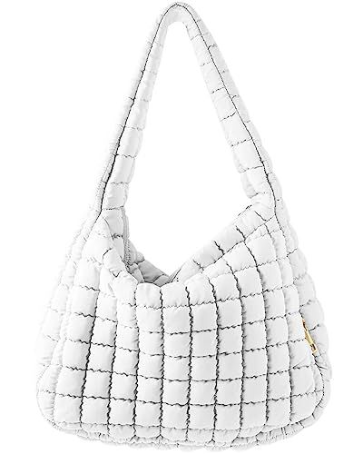 Women's Quilted Bag Large Puffer Tote Bag Padded Large Capacity Hobo Purse Lightweight Nylon Zipper  | Amazon (US)