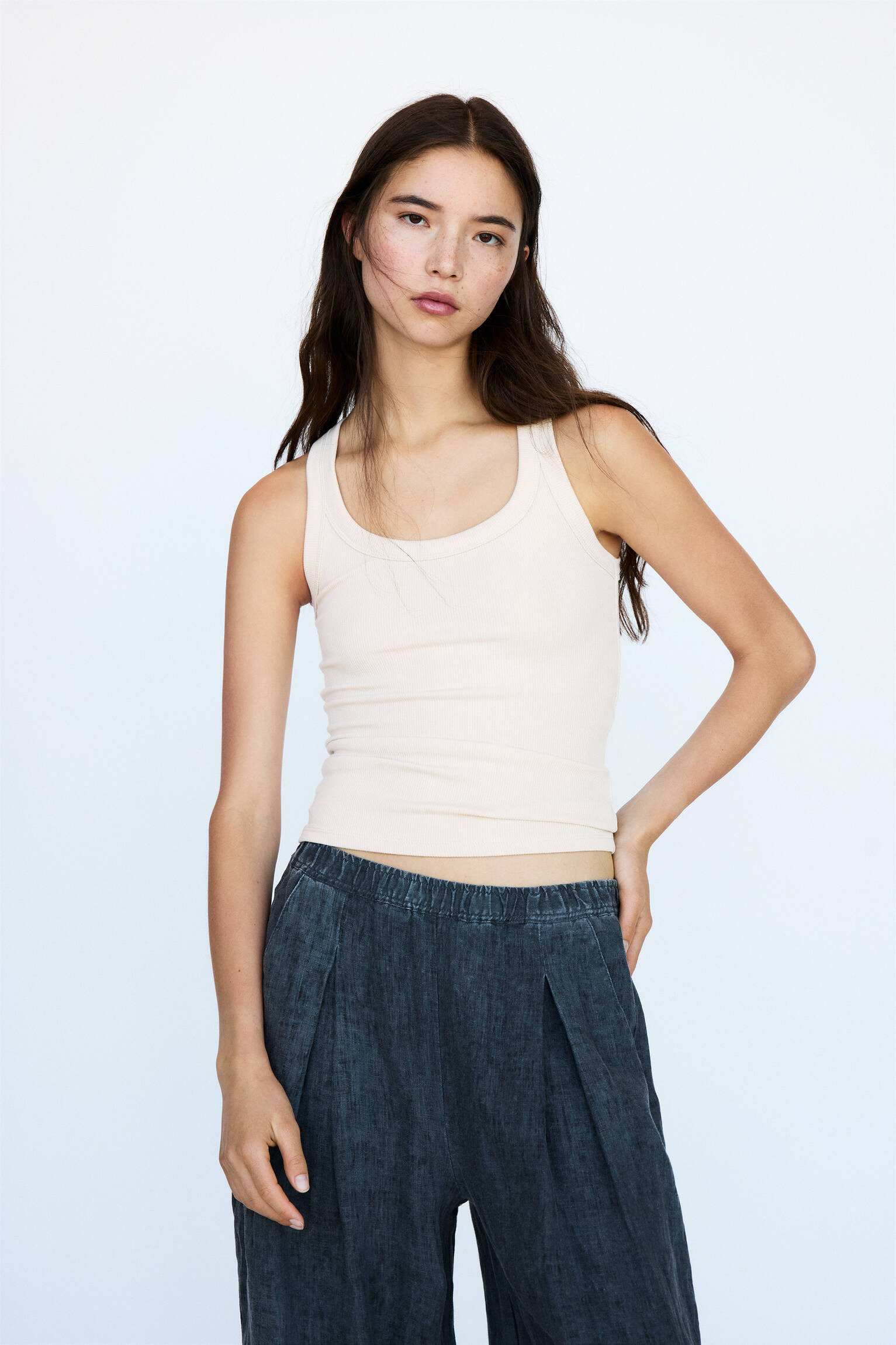Ribbed tank top - pull&bear | PULL and BEAR UK