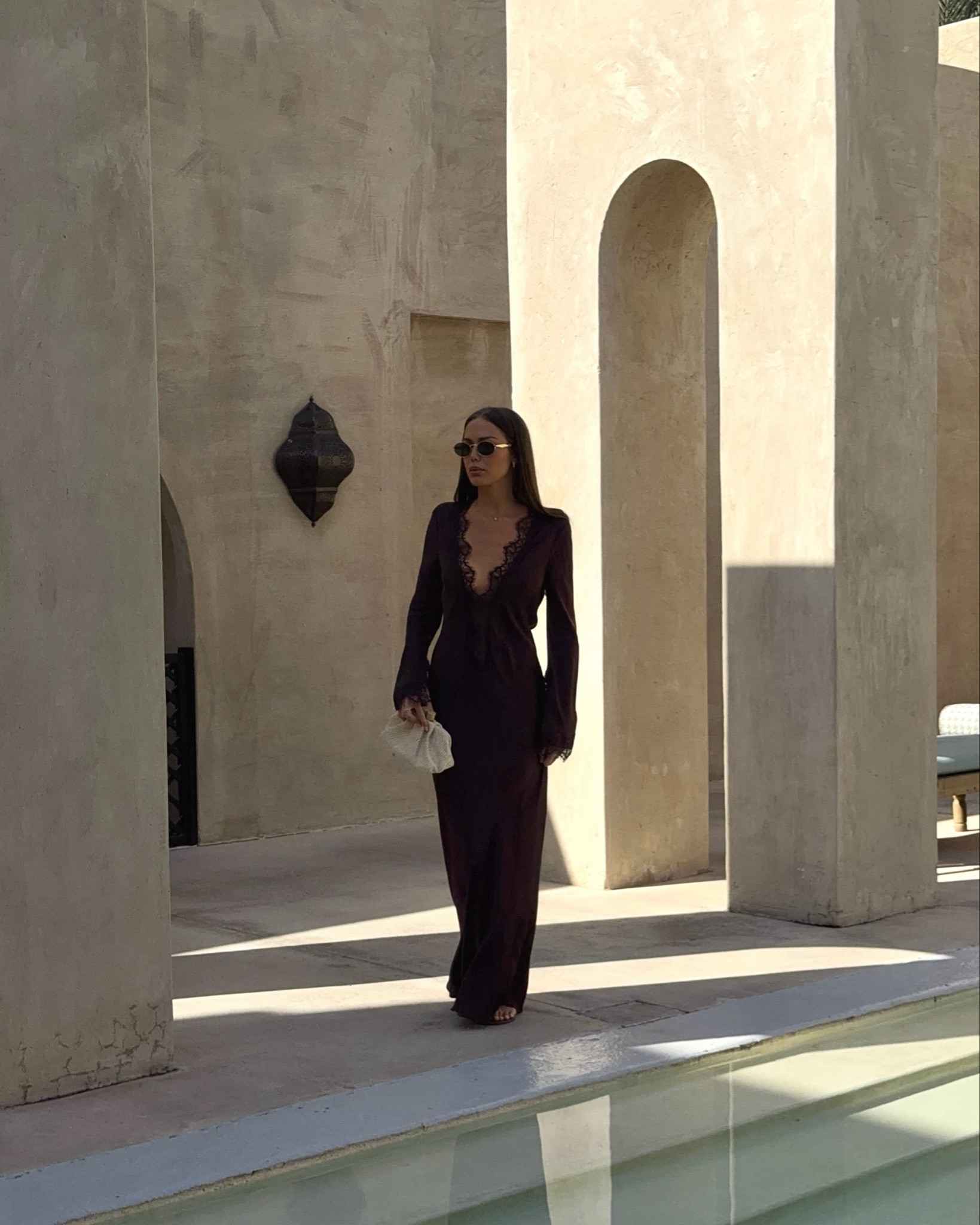 Chocolate brown satin & lace 🤎 

I wear a size XS


Shona joy, maxi dress, satin dress, lace details, poolside, winter sun, vacation, desert style, dubai winter 

#LTKstyletip