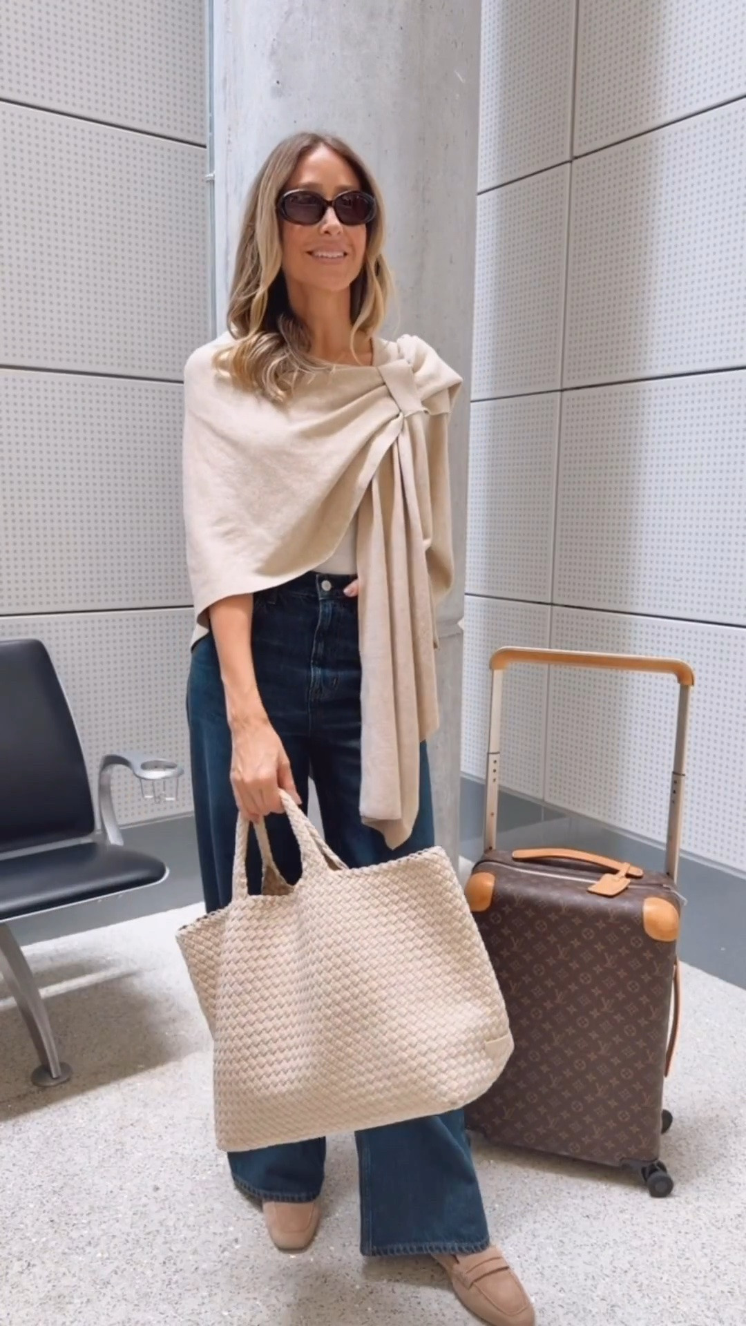 Travel outfit idea
Elegant and comfortable airport outfit!
Fits true to size and I’m wearing size small 
Poncho shade barley twist 
Airport outfit
Travel outfit

#LTKTravel #LTKOver40 #LTKootd