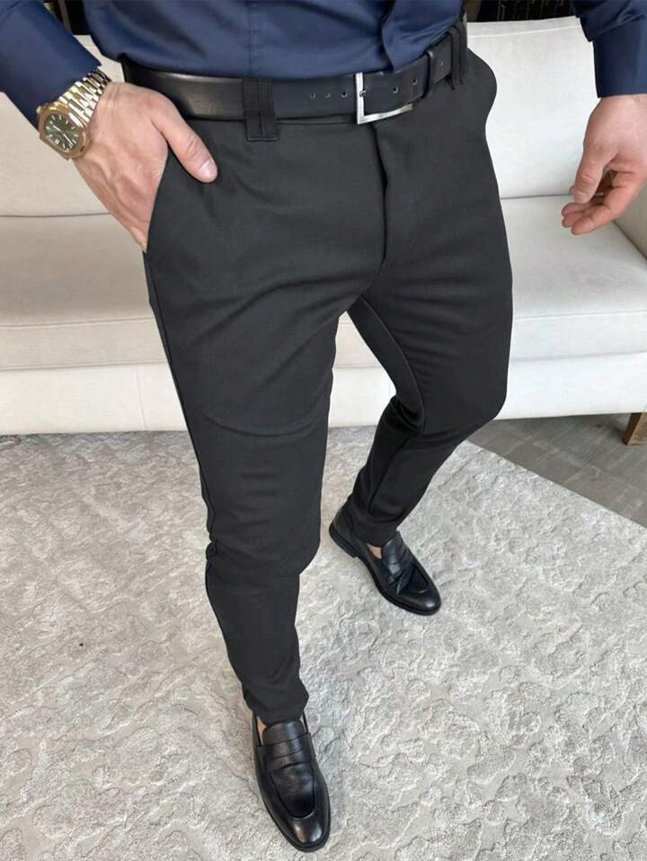 Manfinity Mode Men Slant Pocket Suit Pants Without Belt | SHEIN