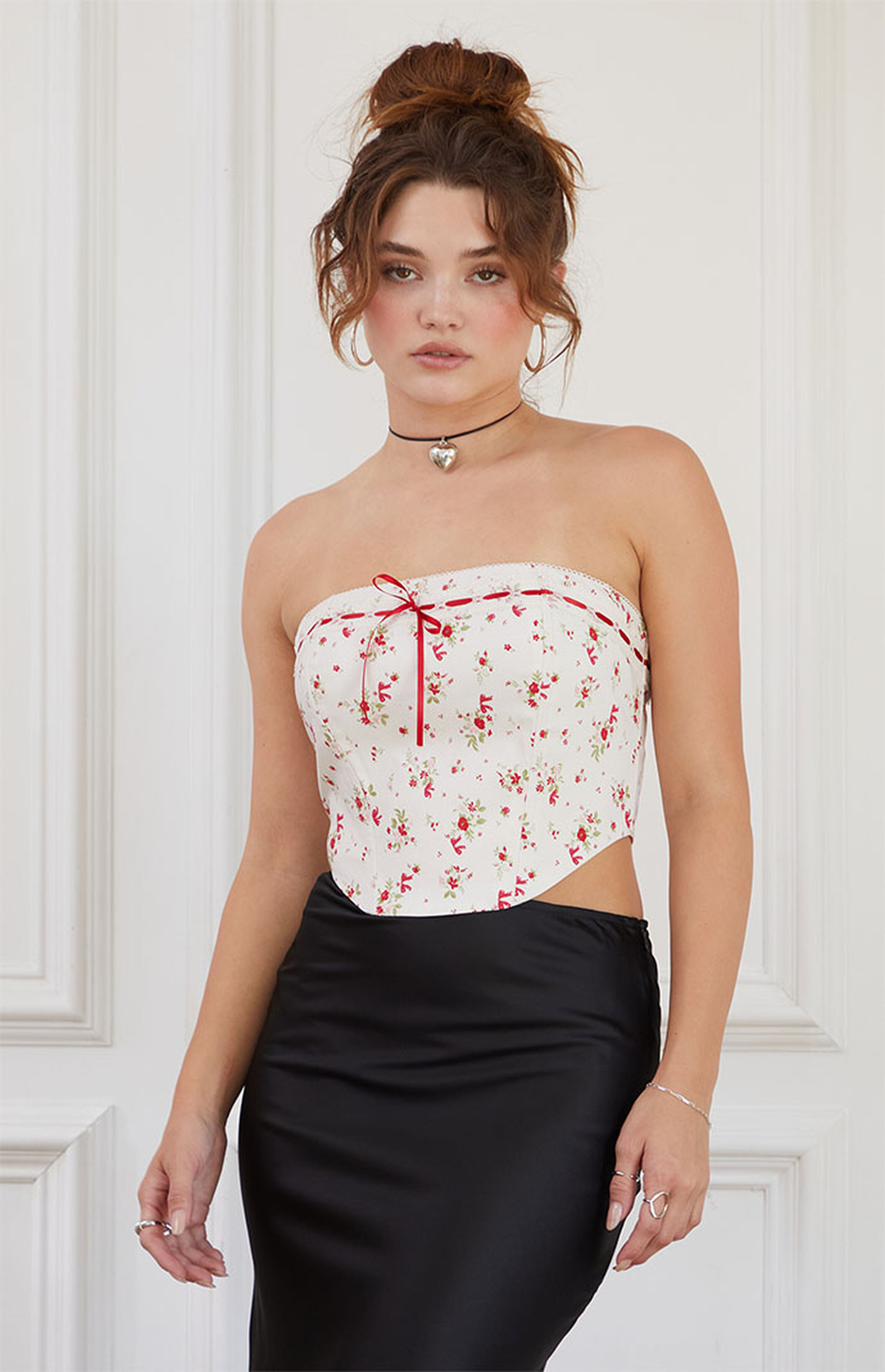 Beverly & Beck Strapless Femme Trim Corset Top | PacSun