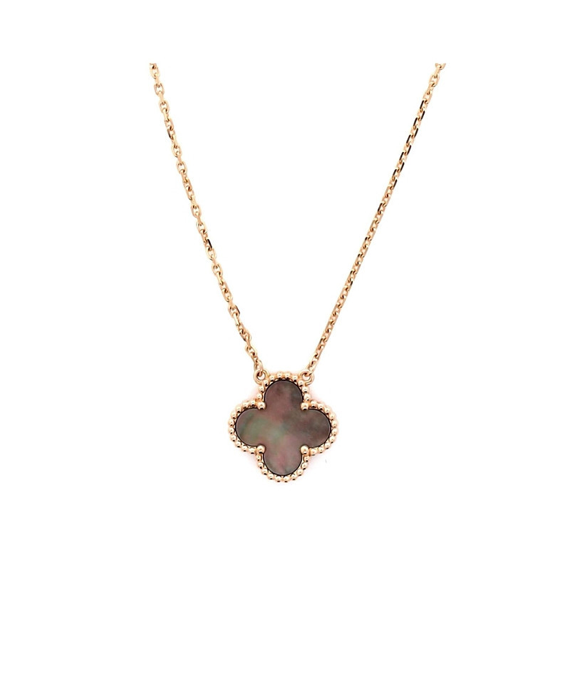 Pre-Owned Van Cleef & Arpels Vintage Alhambra Pendant Necklace 18K Rose Gold and Grey Mother of Pearl, 16.5 | Bloomingdale's (US)