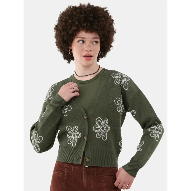 No Boundaries Novelty Cardigan, Women's and Women's Plus | Walmart (US)