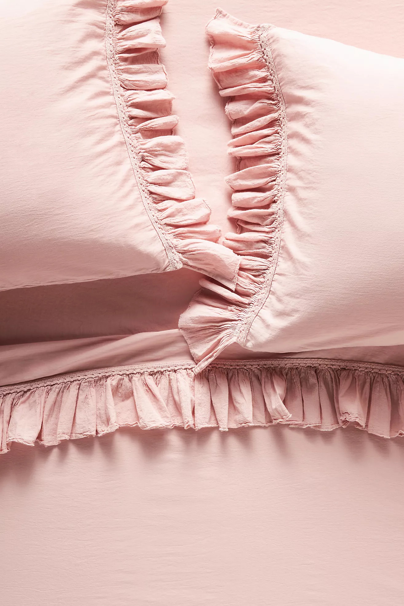 Ruffled Organic Spa Sateen Sheet Set | Anthropologie (US)