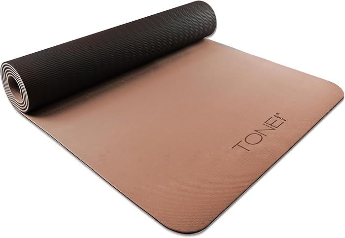 TONE Fitness Yoga Mat 1/4" Thick Non Slip Exercise & Pilates Mat for Home Workouts with Carrying ... | Amazon (US)