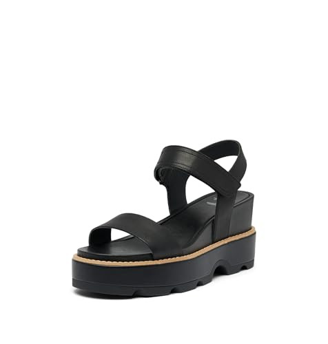 Sorel Women's Contemporary Wedge Sandal, Black/Sea Salt, 9.5 | Amazon (US)