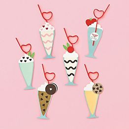 Milkshakes With Straws Valentine Card Kit | Paper Source | Paper Source
