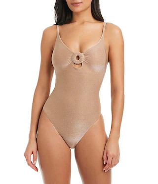 Eternal Sunshine Solid Scoop Neck Front Ring Tank One Piece Swimsuit | Dillard's