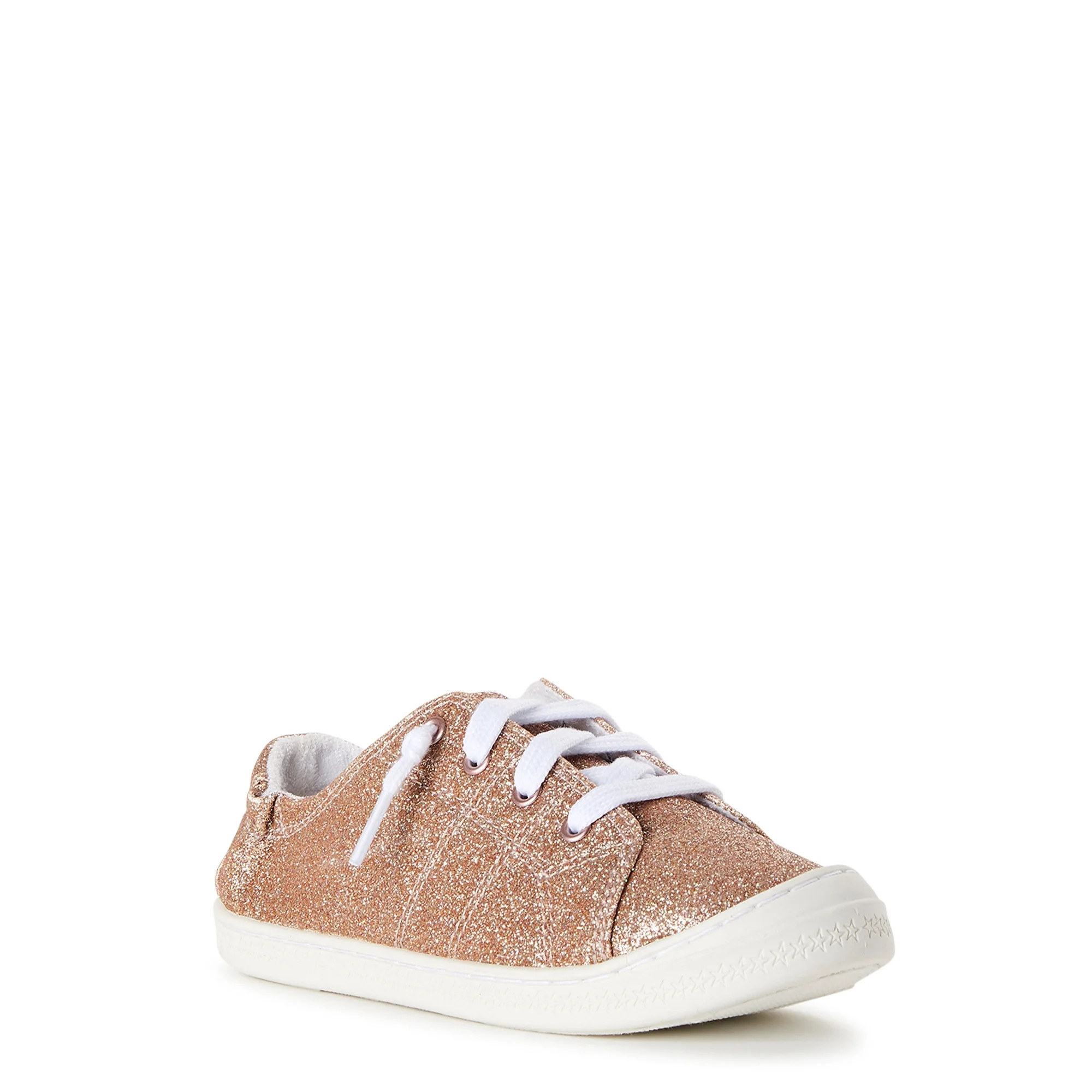 Wonder Nation Little Girl & Big Girl Canvas Bump Toe Sneakers, Sizes 13-5 | Walmart (US)