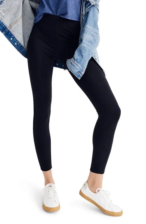 Madewell MWL High-Rise Knit Leggings in True Black at Nordstrom, Size X-Small | Nordstrom