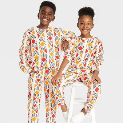 Black History Month Kids' Dusu Crewneck Pullover Sweater - Cream Abstract | Target