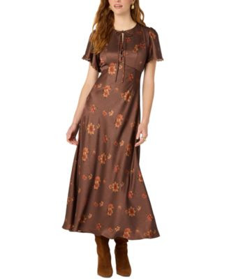 Astr the Label Women's Riley Short-Sleeve Dress - Light Brown | Macy's
