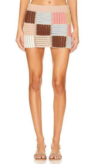 Edith Patchwork Skirt in Multicolor Shell | Revolve Clothing (Global)