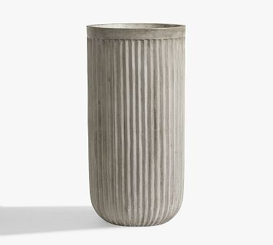 Concrete Fluted Outdoor Planters | Pottery Barn (US)