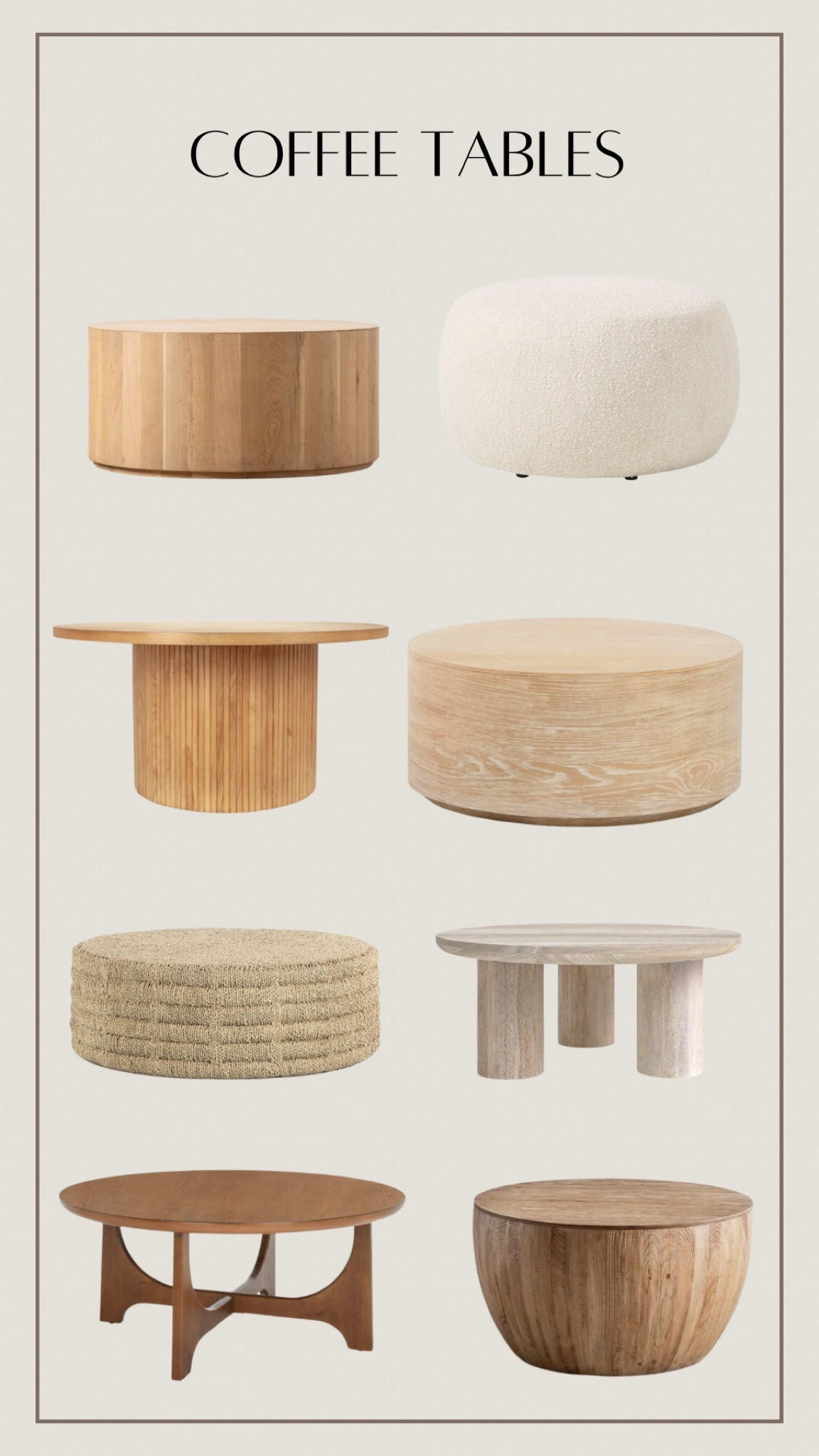 A few of my favorite coffee tables 🤎

#coffeetable #roundcoffeetable #livingroom 

#LTKhome