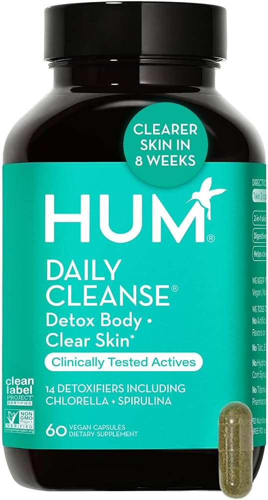 HUM Daily Cleanse Acne Supplement - Gut Cleanse Detox for Clear Skin with Organic Algae, Detoxify... | Amazon (US)
