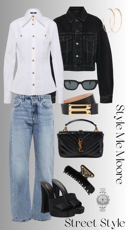 Street style. Look super stylish this spring with this gorgeous outfit.  Classy, edgy & sexy! #streetstyle #fashion #fashionista #virtualstylist #style #denim #ss24 #spring #springstyle #springfashion #over40fashion 

#LTKover40 #LTKstyletip #LTKshoecrush