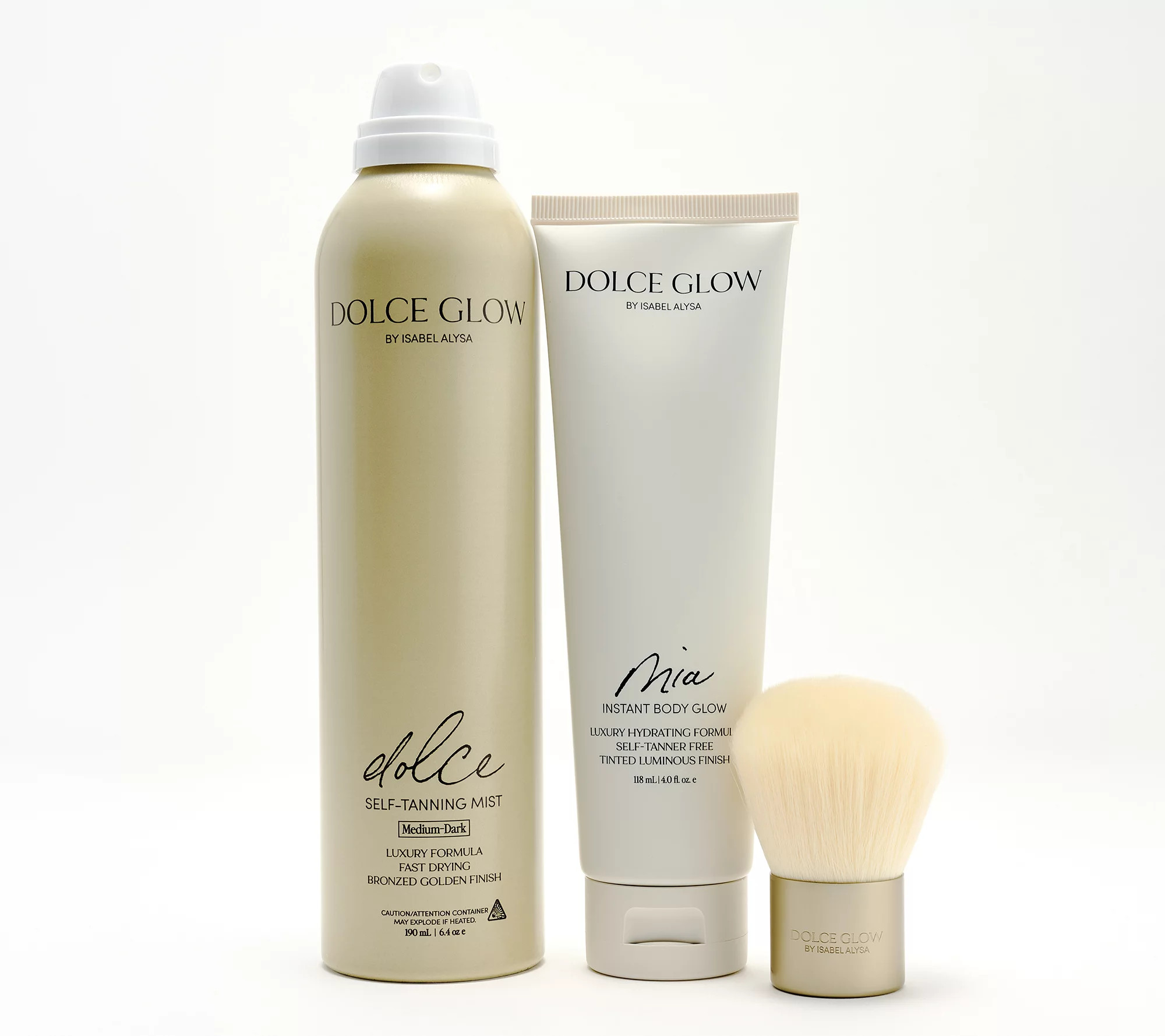 Dolce Glow Dolce Bronze Tanning Mist & Mia Shimmer Topper w/ Brush - QVC.com | QVC