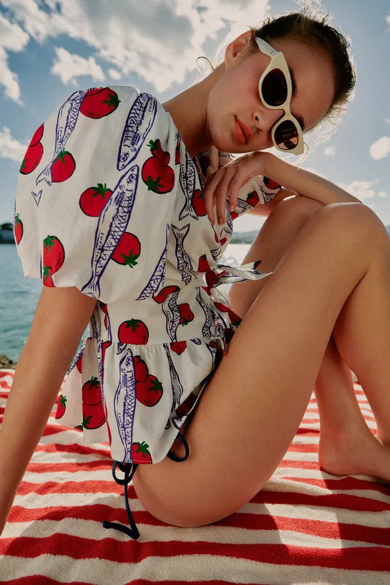 PRINTED SHIRT WITH BOWS | Zara US
