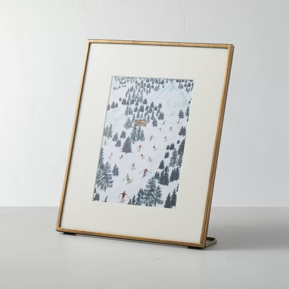 8"x10" Matted to 5"x7" Freestanding Metal Photo Frame Antique Brass - Hearth & Hand™ with Magno... | Target