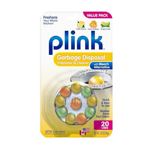 Plink Garbage Disposer Freshener and Cleaner, Sink Disposal Odor Eliminator, Quick and Easy-to-Use Capsules, Septic-Friendly, Citrus Scents, 20 Count Package | Amazon (US)