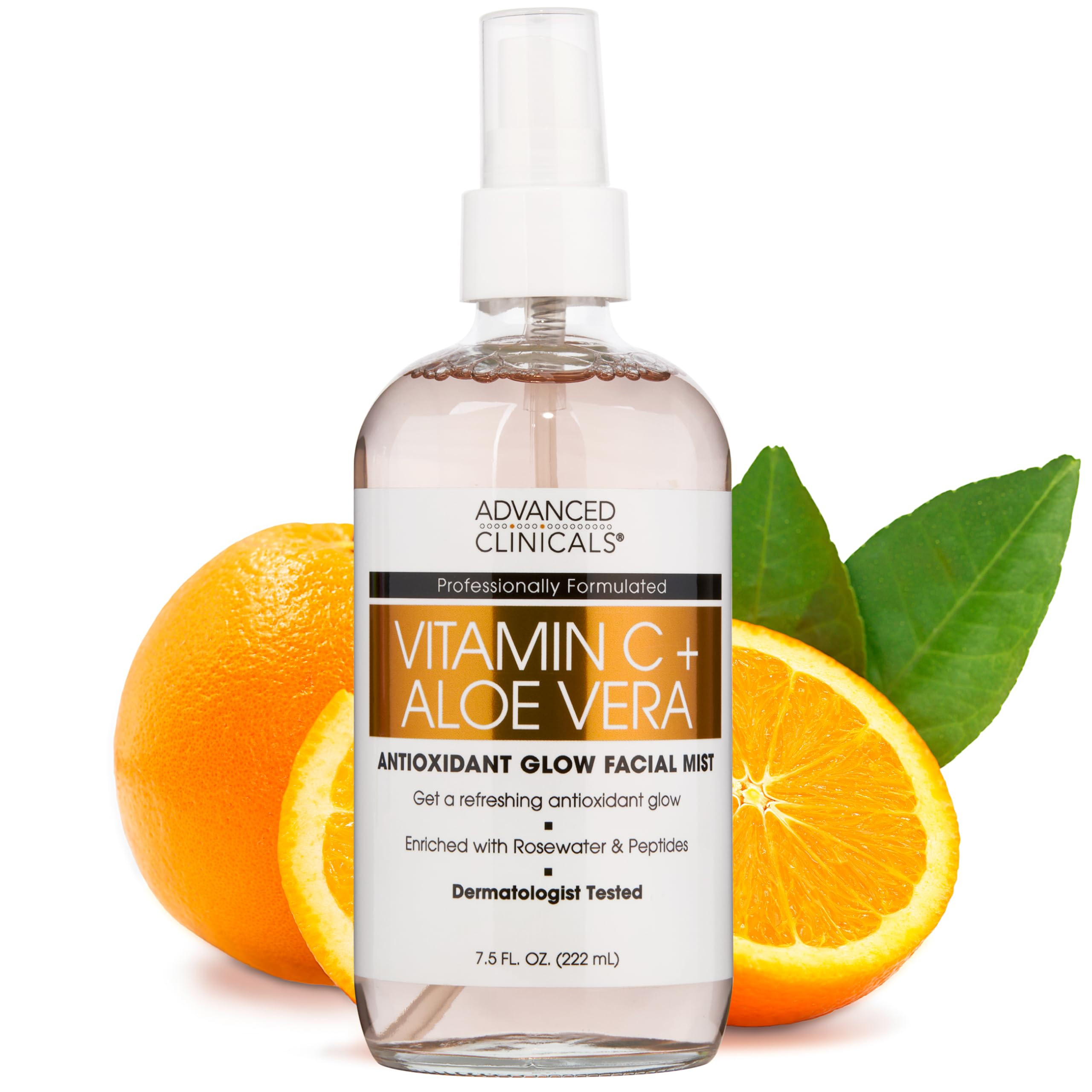 Advanced Clinicals Vitamin C Face Toner W/Ferulic Acid & Rosewater, Antioxidant Facial Mist Spray for Face, Skin Refreshing, Hydrating, & Non-Greasy Instant Hydration Facial Spray, Large 8 Fl Oz | Amazon (US)