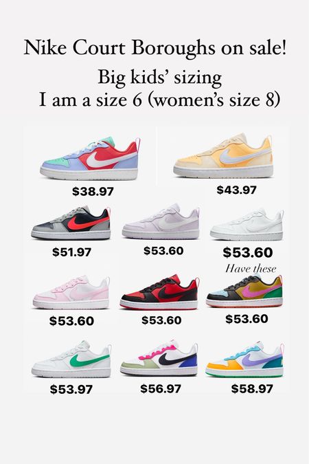 Nike Court Borough sneakers

Size down 2 from women’s size 

#LTKfindsunder100 #LTKsalealert #LTKshoecrush
