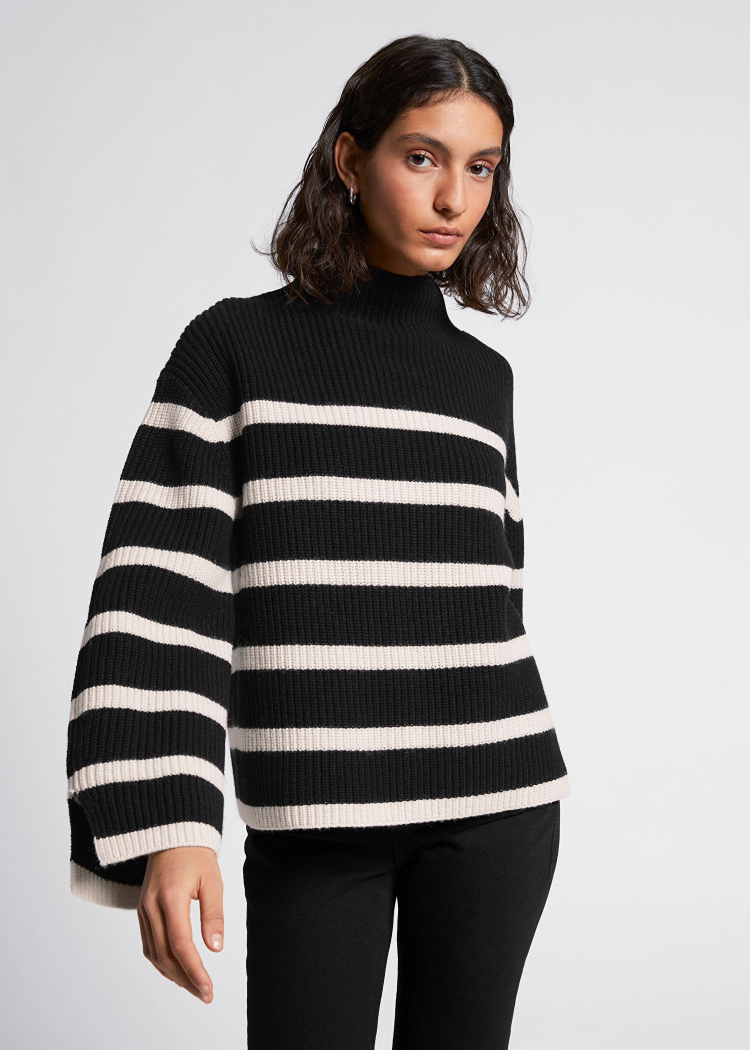 Oversized Mock Neck Striped Sweater | & Other Stories US