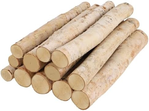12-Pack White Birch Logs for Fireplace - Natural Decorative Birch Branches for Mantel, Fake Firep... | Amazon (US)