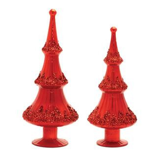 Red Beaded Glass Holiday Tree Set By Melrose | Michaels® | Michaels Stores