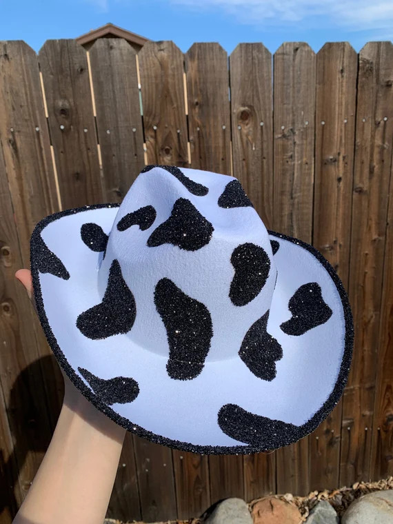 Cow Print Cowboy Hat Custom PARTY/BACHELORETTE/FESTIVALS | Etsy | Etsy (US)