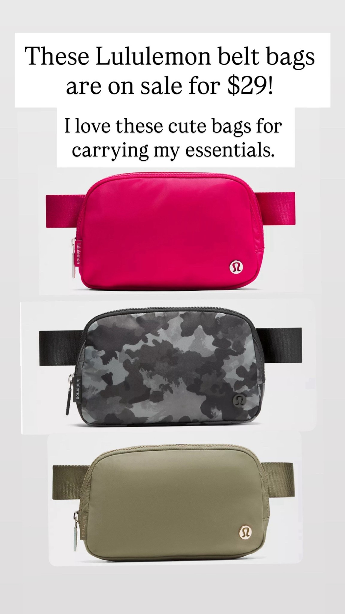Lululemon belt bags are on sale for $29

#LTKSaleAlert #LTKItBag