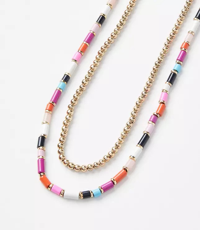 Layered Beaded Statement Necklace | LOFT