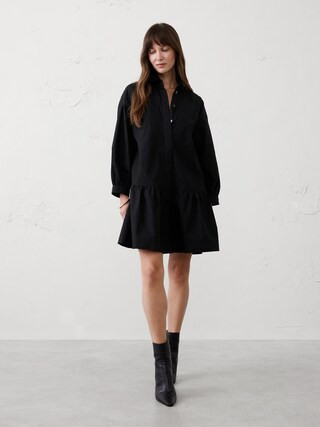 Puff-Sleeve Tiered Mini Dress | Banana Republic Factory