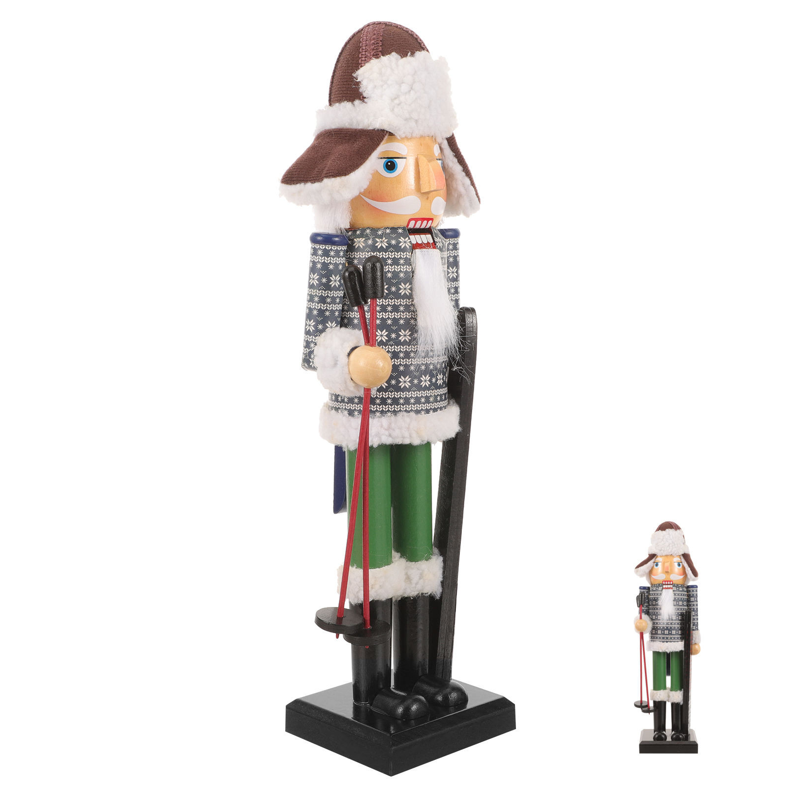 KAKOWELY Christmas Decoration Nutcracker Figurine Cloth Skiing Man 1Pcs 14.2In | Walmart (US)