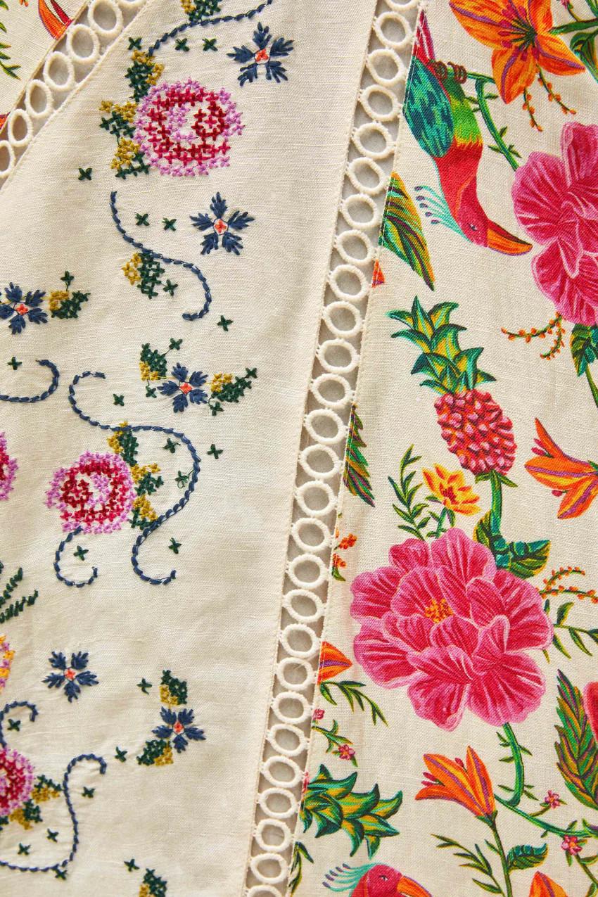 toucans garden one shoulder embroidered dress | FarmRio (US)