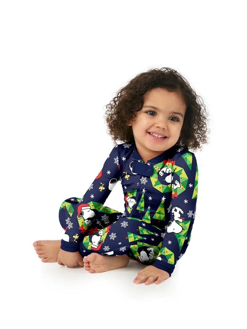 Peanuts Snoopy Unisex Infant Matching Family Pajamas Top and Pants Set, 2-Piece, Sizes 6M-18M | Walmart (US)