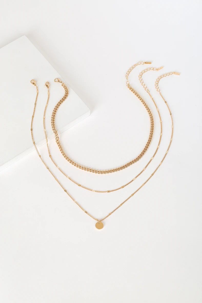 Three-Way Tie Gold Necklace Set | Lulus (US)