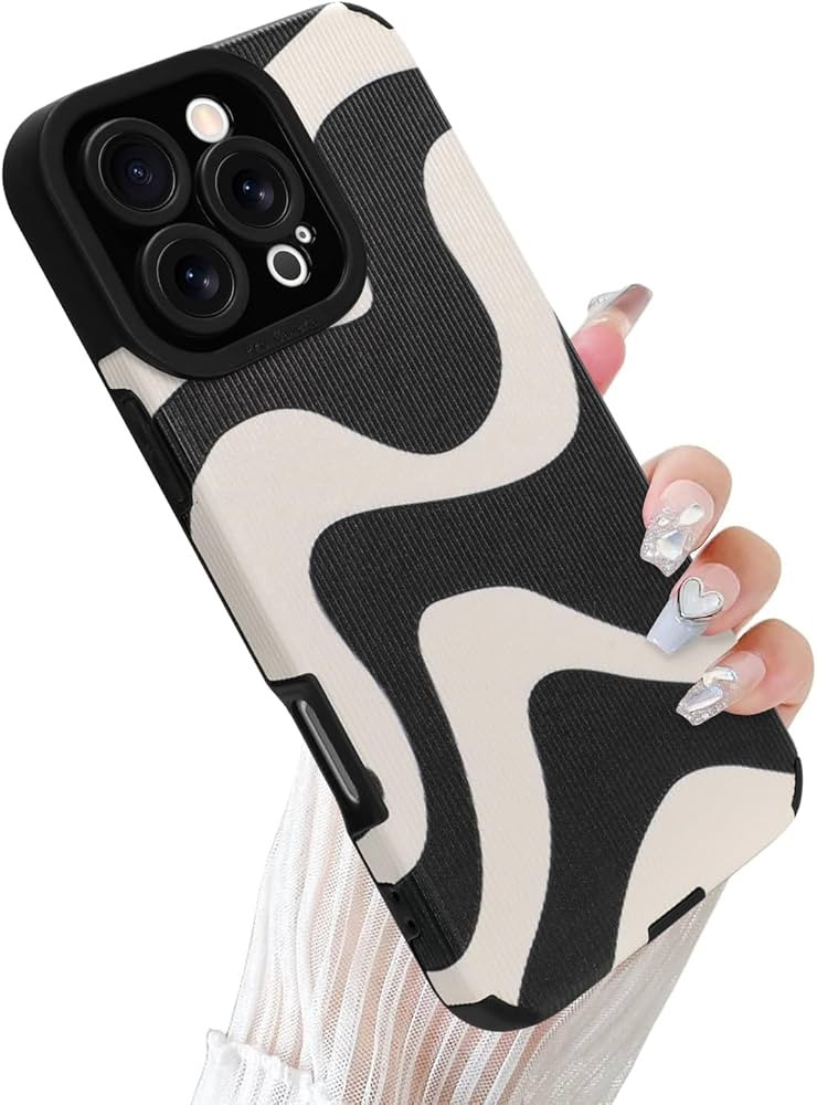 Case for iPhone 16 Pro Max 6.9" 2024 Wave Pattern Case Soft TPU Bumper Silicone Glue Phone Case C... | Amazon (US)