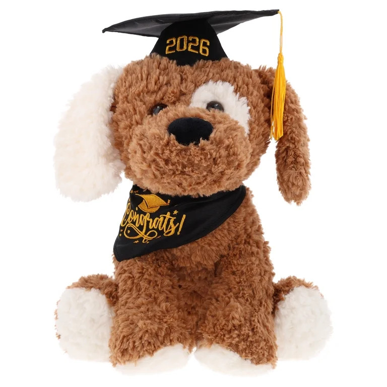 Large Congrats 2026 Dog Plush, Brown and Black, Graduation by Way To Celebrate | Walmart (US)