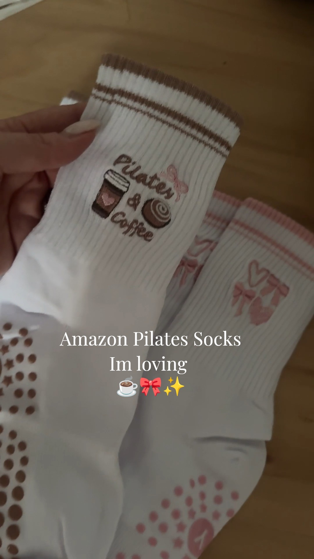 I’m obsessed with these Pilates socks I found on Amazon ! I’ve seen them for way more expensive on other sites and these have so many fun sayings & patterns to pick from !!! A steal! #pilatessocks #pilatesoutfits 

#LTKfitnessgoals