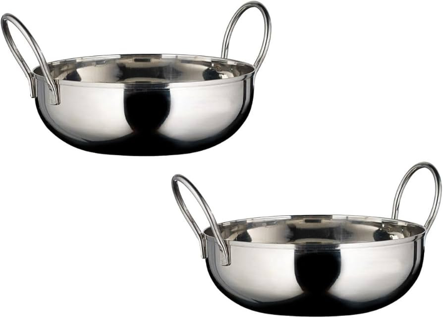 Soro Essentials- 6" x 1.5" Stainless Steel Kady Bowl with Welded Handles Mirror Finish Set of 2- ... | Amazon (US)