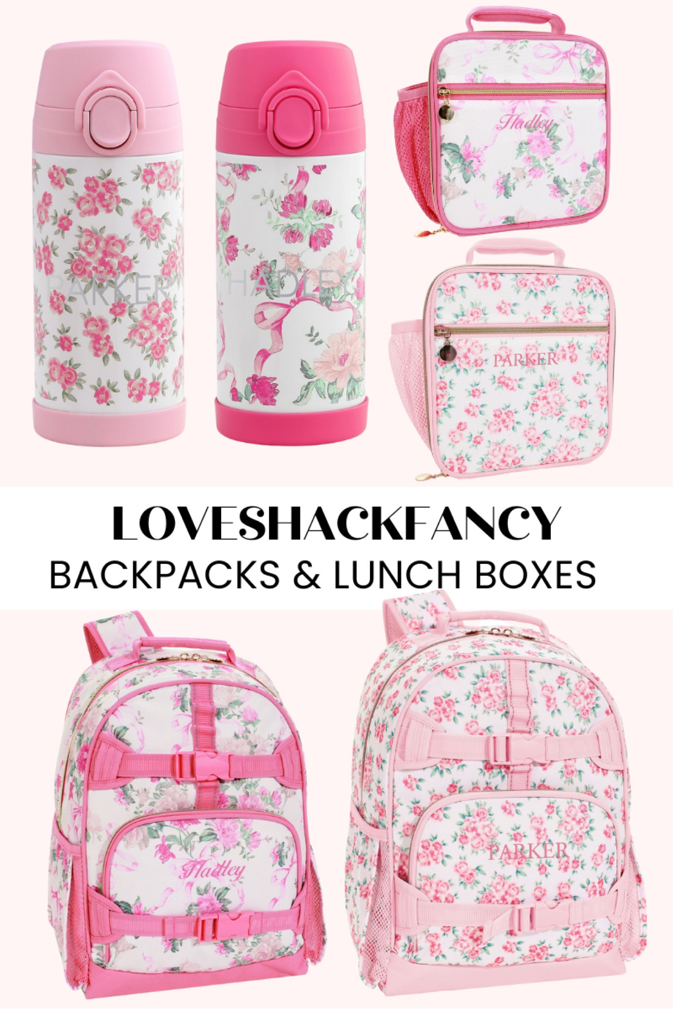 LoveShackFancy school essentials 
Backpack, lunch box and water bottle


#LTKfamily #LTKkids #LTKunder100