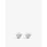 Gucci Heart-motif sterling silver stud earrings, Women's, Silver | Selfridges