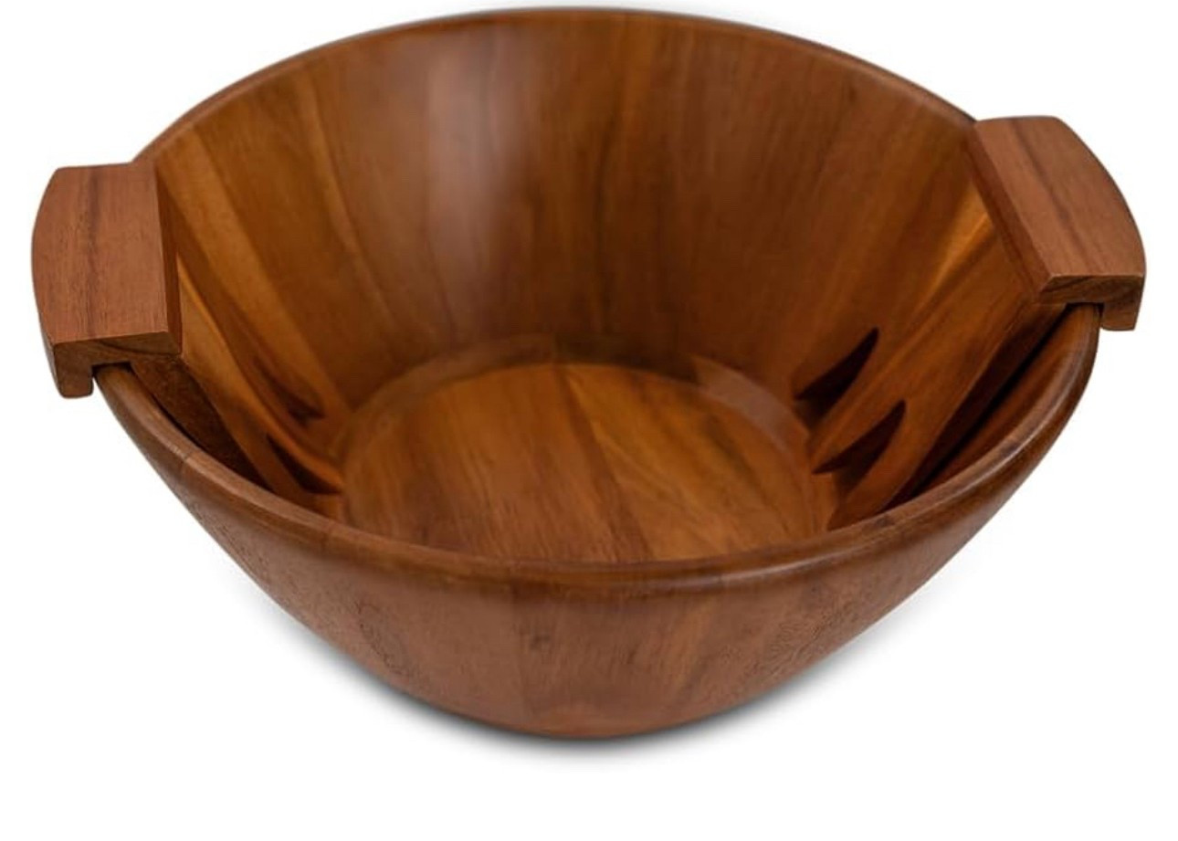 Acacia Wood Salad Serving Bowl Set – Large Wooden Bowl with Forks for Salads, Fruits & Meals – Easy to Clean, Food-Safe, Perfect for Entertaining & Gift Giving

#LTKHome