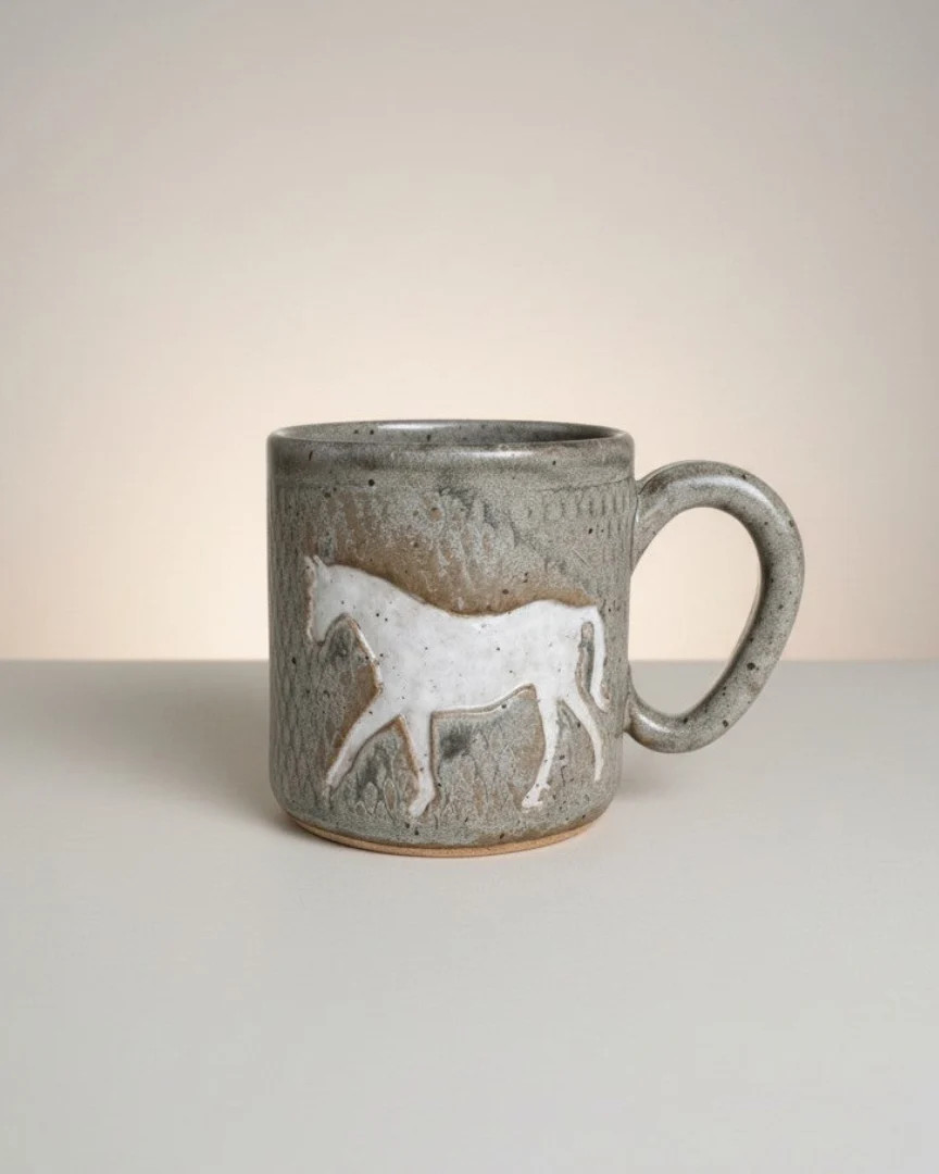 Quiet Meadow Handmade Horse Mug (Sage/Gray) | Shop.com
